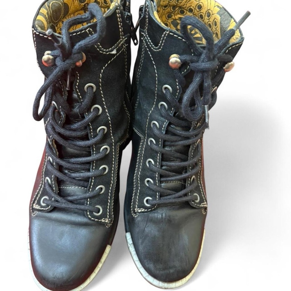 Fly London Black Combat Boots EU 40/US 9 - Picture 6 of 8